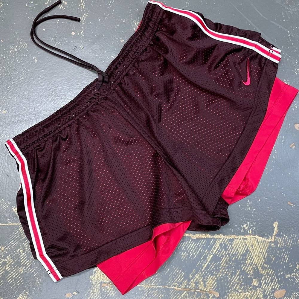 Nike Flex 2 in 1 Compression Running Shorts 404900-665 XL Maroon Red Infrared